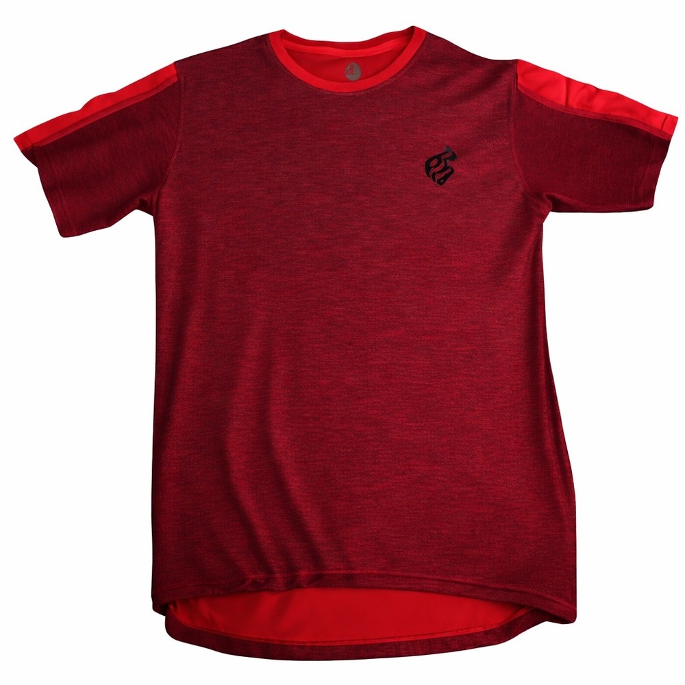 Rocawear Mens 2XB Red Heathered Space Dye Short Sleeve T-Shirt Crew Neck Logo